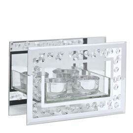 Hestia Diamante Scatter Glass Tealight Holder - Double