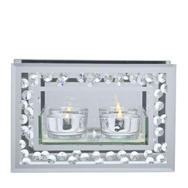 Hestia Diamante Scatter Glass Tealight Holder - Double