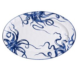 Hestia Oval Plate Octopus Design 15.25"