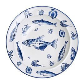 Hestia Deep Bottom Plate Fish Design 14.25"
