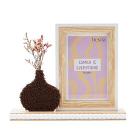 Hestia Frame with Vase & Dried Flowers - 4" x 6" Natural
