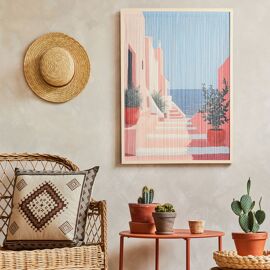 Hestia Thread Wall Art Picture - Mediterranean Ocean View