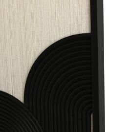 Hestia Thread Wall Art Picture - Abstract Black & Cream 50cm x 70cm x 3cm