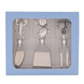 Hestia Set of 3 Lobster, Turtle & Shell Cheese Knives