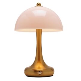 Hestia Bronze Domed Opaque Glass USB LED Touch Table Lamp