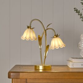 Hestia Floral 2 Stem LED Table Lamp - Gold