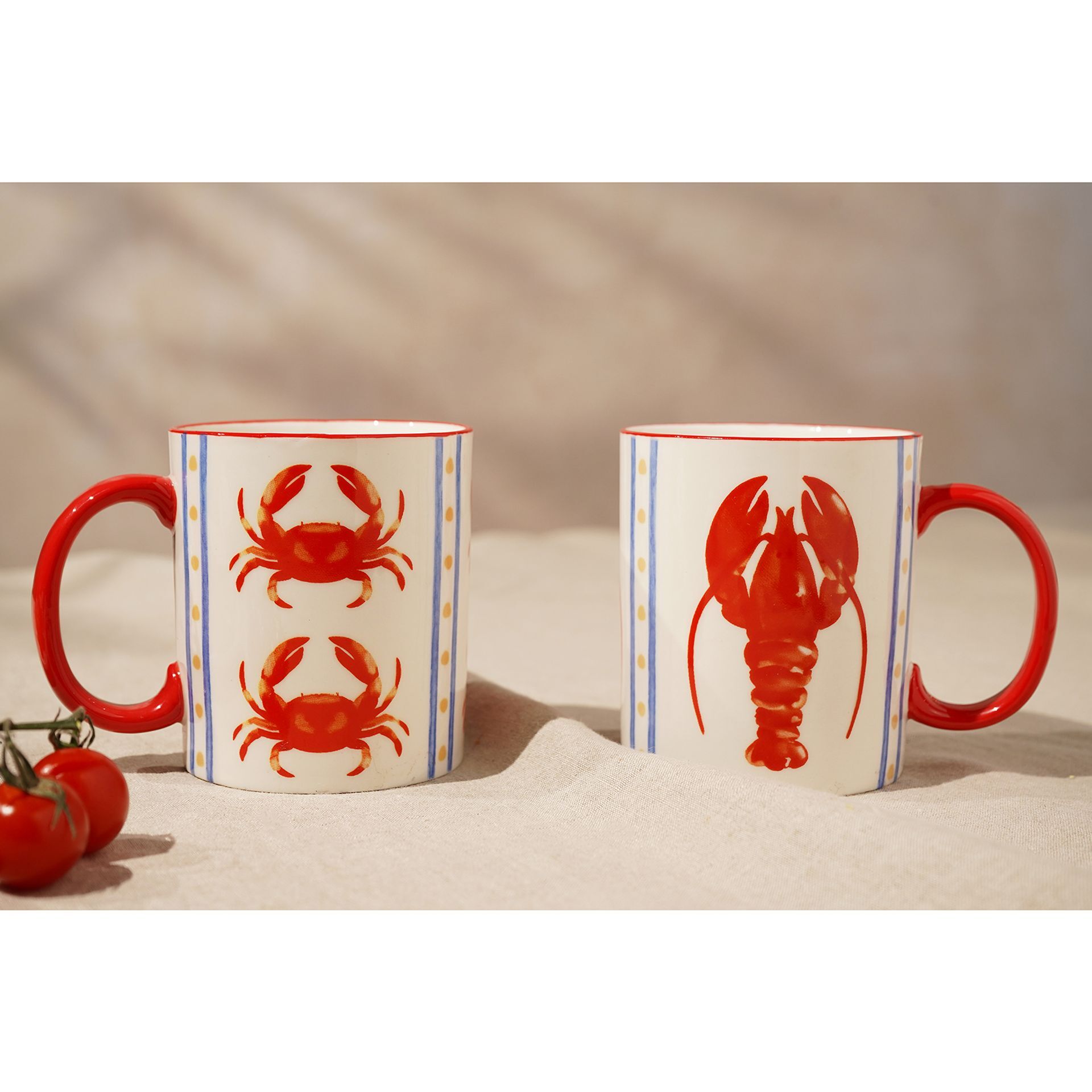 Hestia Set Of 2 Crab & Lobster Mugs | Widdop and Co.