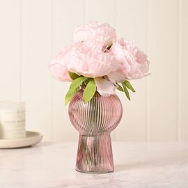Hestia Pink Glass Balloon Shaped Vase 18cm