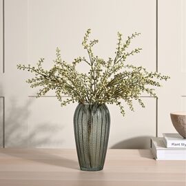 Hestia Green Rippled Vase 19cm