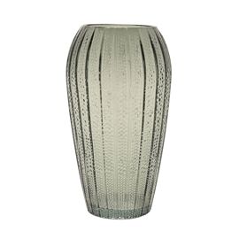 Hestia Green Rippled Vase 19cm