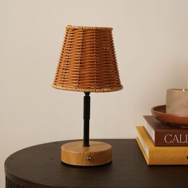 Hestia Wicker LED Rechargeable Touch Lamp