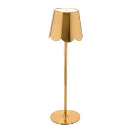 Hestia Scallioped Edge Brass LED Rechargeable Touch Lamp