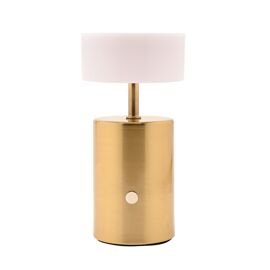 Hestia Brass Frosted  Flat Top Touch Lamp