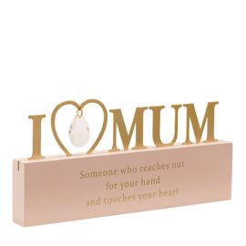 Heart of Gold Heart Mantel Plaque - I Love Mum