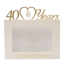 Heart of Gold Photo Frame 6" x 4" - 40th Anniversary