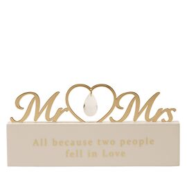 Heart of Gold Mantel Plaque- Mr & Mrs