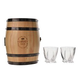 10oz Whiskey Glasses in Rustic Wooden Cask