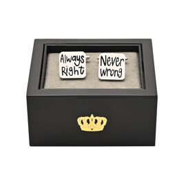Harvey Makin 'Always Right' 'Never Wrong' Cufflinks