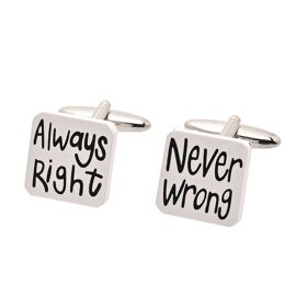 Harvey Makin 'Always Right' 'Never Wrong' Cufflinks