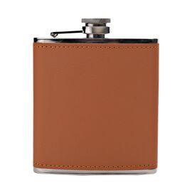 Harvey Makin Hip Flask With Funnel - 6oz Brown