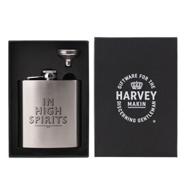 Harvey Makin Hip Flask - 6oz Matt Stainless Steel