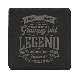 Harvey Makin Legend Slate Coaster - Grumpy