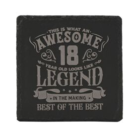 Harvey Makin Legend Slate Coaster - 18 Years