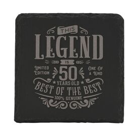 Harvey Makin Legend Slate Coaster - 50 Years