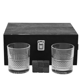 Harvey Makin Whisky Glasses & Stones Bottle Gift Box