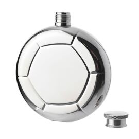 Harvey Makin Classic Hip Flask 5oz Mirror Polished - Football