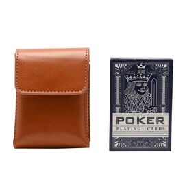 Harvey Makin Travel Playing Cards Set with Case - Tan