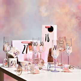 Luxe Brushstroke Birthday Flute 30