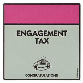 Monopoly Square Coaster in Ceramic & Cork Finish - Engagement Tax