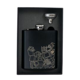 Transformers Flachmann mit Trichter, mittelgroß, 6 oz, Mattschwarz