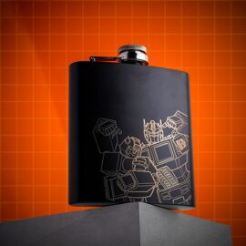 Transformers Flachmann mit Trichter, mittelgroß, 6 oz, Mattschwarz