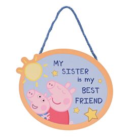 **MULTI 3** Peppa Pig Hanging Plaque - Sister