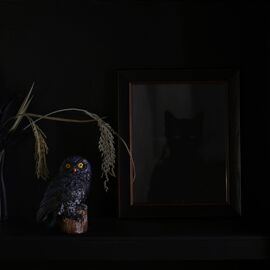 Black Owl Figurine