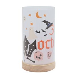 Light Up Tube With Wooden Base - 31st October