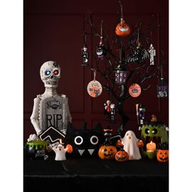 Round Ornament With Ribbon - Trick Or Treat