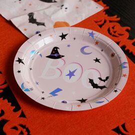 **MULTI 6** Set of 6 Pink Halloween 7" Paper Plates