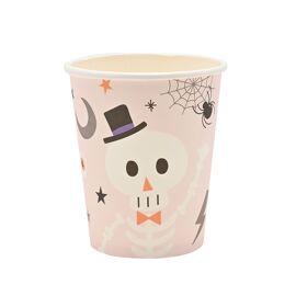 **MULTI 6** Set of 6 9oz Pink Halloween Design Paper Cups