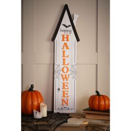Large Halloween House Shaped Wall Plaque