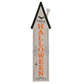 Large Halloween House Shaped Wall Plaque
