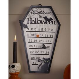 Hanging Coffin Plaque - Countdown to Halloween