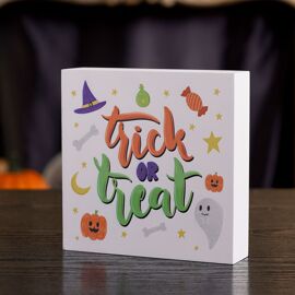 Halloween MDF Mantel Plaque - Trick or Treat