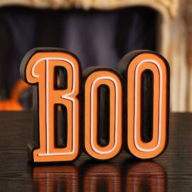Black & Orange "Boo" Mantel Plaque