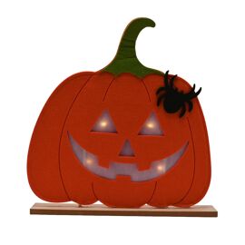 MDF & Felt Light Up LED Pumpkin (Includes Try Me Button)