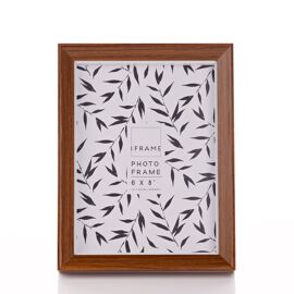 **MULTI 4** iFrame Dark Wood Shadow Photo Frame 6" x 8"