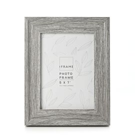 **MULTI 4** iFrame Mid Grey Wood Effect Frame 5" x 7"