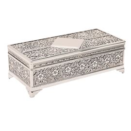 Sophia Silverplated Trinket Box Ant Fin Oblong with Feet